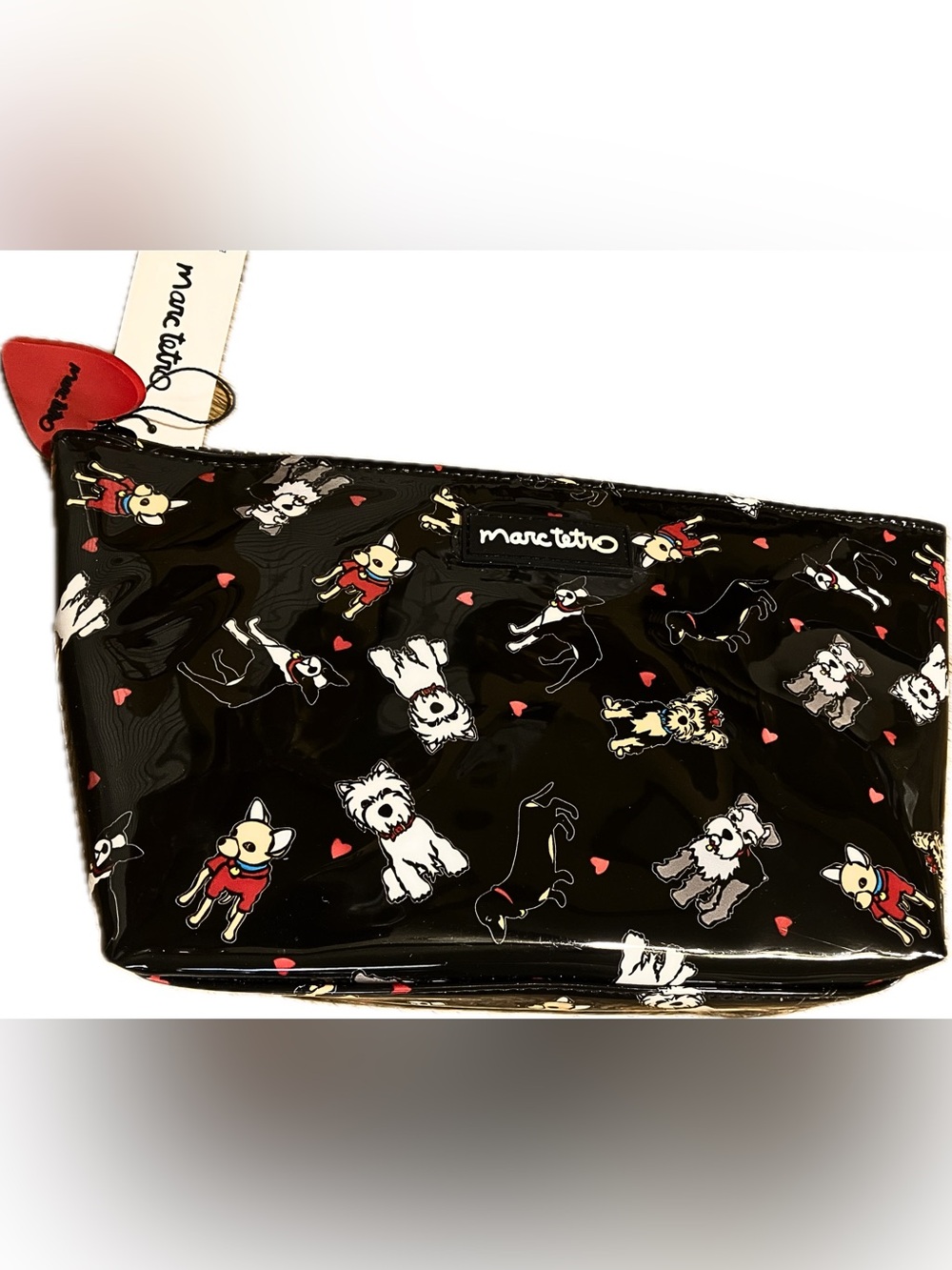 NWT Marc Tetro Dog Print Cosmetic Bag Makeup Pouch